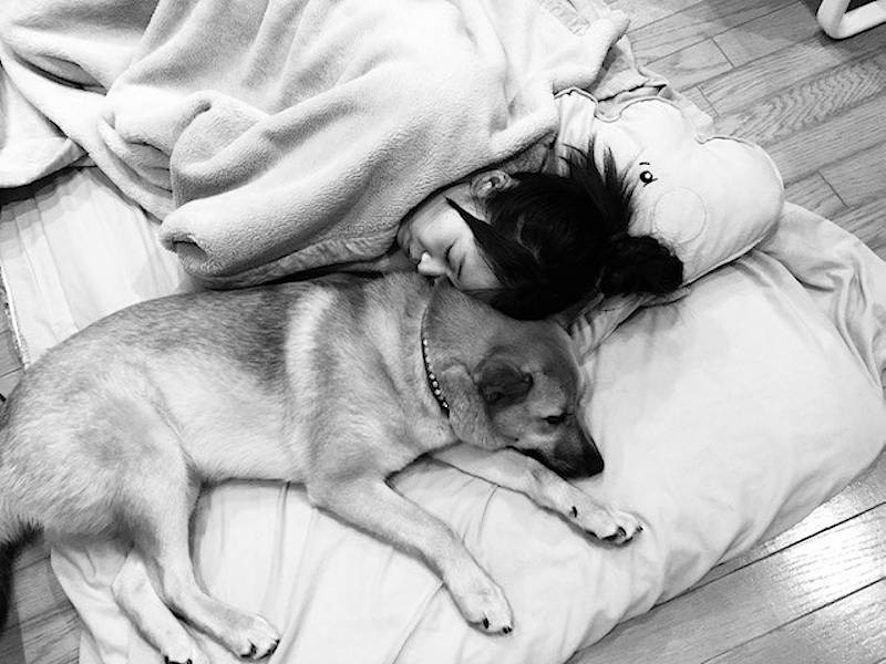 リハビリをしていたとき、このように桃太郎くんが寄り添ってくれたとか