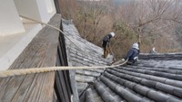 備中松山城で毎年恒例のすす払い 猫城主「さんじゅーろー」もご満悦 岡山・高梁市