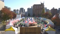 収穫の秋 地産地消マルシェにぎわう 岡山