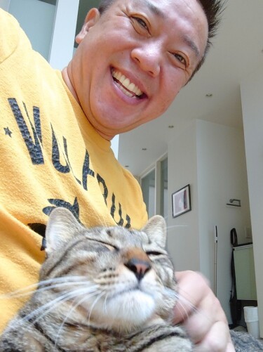 「猫は師匠、とにかく笑顔の源です」(たい平さん提供)