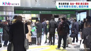 東北新幹線 仙台−東京で終日運転見合わせ 24日始発からの再開を目指す
