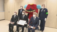 防犯ボランティアの団体に感謝状を贈呈 PRキャラクターも防犯活動に協力 香川・三木町