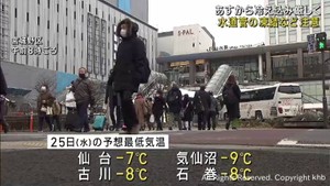10年に1度レベルの非常に強い寒波が襲来へ 水道管や路面の凍結に注意を