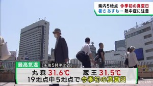 宮城県は季節外れの暑さ 5地点で今季初の真夏日 熱中症に注意を