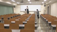 14、15日は大学入学共通テスト 岡山の試験会場で準備
