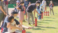 親子で防災学ぶ「防災デイキャンプ」 消火器の放水や土のう作りなどを体験 岡山・早島町【こつこつ防災】