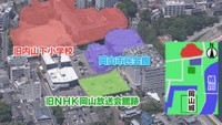 岡山城周辺にある市有地の活用  交流の場や避難場所など備えた「オープンスペース」を整備する方針