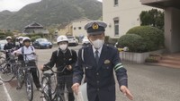 「自転車も停止線で止まって!」中学校で新入生のための交通安全教室 注意点を警察官らが指導 岡山・備前市