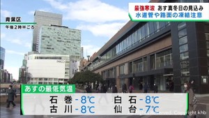 10年に1度クラスの寒波襲来へ 宮城県は夜から気温が下がり25日は真冬日の見込み