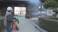 文化財防火デーに合わせ 国の重要文化財「丸亀城」で消火訓練 香川・丸亀市