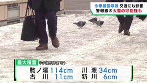 最強寒波の影響 宮城県各地で積雪 6日朝にかけて大雪の可能性