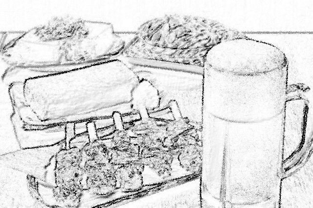最後の噓 挿絵 ビールと料理