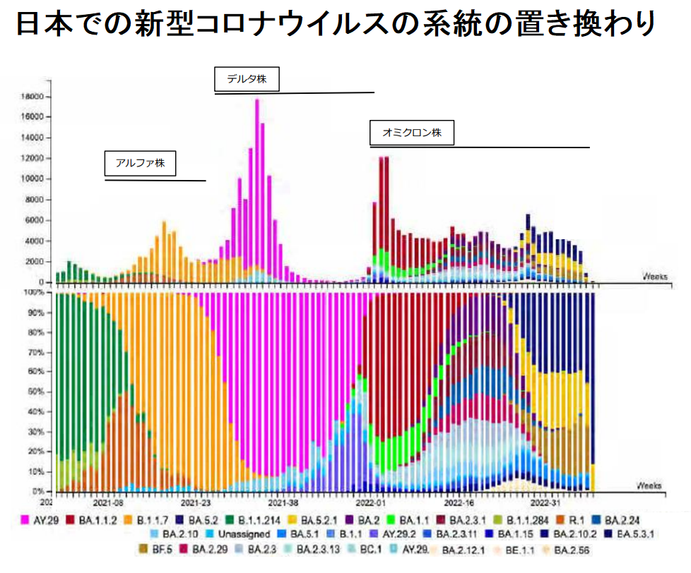 新型コロナの系統の置き換わり