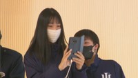 岡山市の大学で「110番映像通報システム」の体験会 通報者がスマホで撮影した現場などを送信