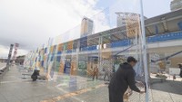 瀬戸芸開幕まであと3日 高松港では仕上げ作業 新会場・瀬居島では廃校に作品展示も