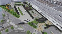 様変わりするJR岡山駅前広場 路面電車乗り入れ事業の工事進む