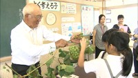 「マスカット・オブ・アレキサンドリア」生産者が小学校で食育の授業 岡山市