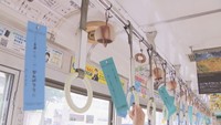 夏の風物詩「風鈴電車」の運行開始 ヘッドマークは高校生がデザイン 岡山市