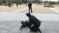 110番の日で訓練「スポーツ大会で刺傷事件、容疑者逃走」起きたらどうする? 岡山