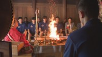 B3トライフープ岡山が護摩祈願 高く上がる炎を囲みB2昇格を誓う ホーム開幕戦は10月14日