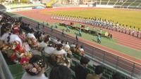 屋外スタジアムで開催 岡山市の「二十歳の集い」