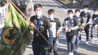 「チーム一丸となって勝ち取れた日本一」岡山学芸館が凱旋 全国高校サッカー選手権で県勢初優勝