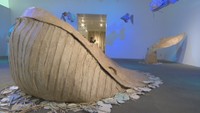 海の生き物を段ボールで再現した特別展 スナメリやクジラなど約20点を展示 岡山・瀬戸内市