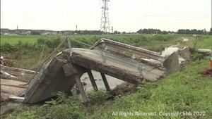 大雨で崩落した宮城・大崎市岩出山の丸山橋 仮設の橋を設置へ
