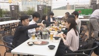 「開放的ですぐ飲んじゃう」天満屋岡山店でビアガーデンがオープン