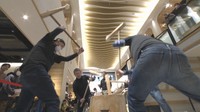 杜の街グレースで餅つき 買い物客にふるまう 岡山
