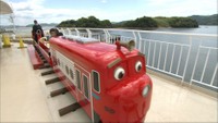 まるで遊園地…岡山ー小豆島間の新クルーズフェリーがお披露目 展望デッキにチャギントン