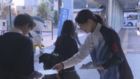 V1女子・岡山シーガルズが28日の開幕戦を街頭PR 鹿児島国体では準優勝 今季は粘りとチームワークで優勝目指す