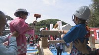 池田動物園で大工の仕事などを体験できるイベント 家族連れでにぎわう 岡山市