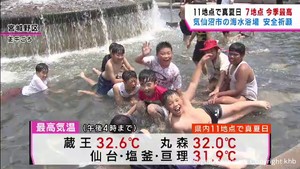 宮城県内各地で真夏日 仙台など7地点今季最高