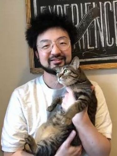 リモート取材時のShingoさんとムギちゃん