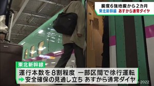 東北新幹線 13日から約2カ月ぶりに通常ダイヤで運行を再開