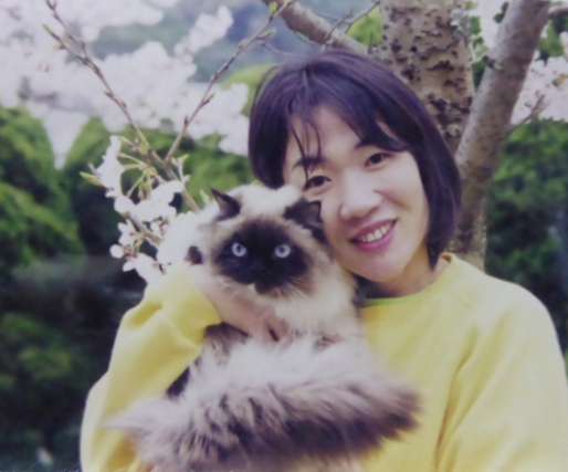 16年前の花見。ハイジ1歳=熊本市内