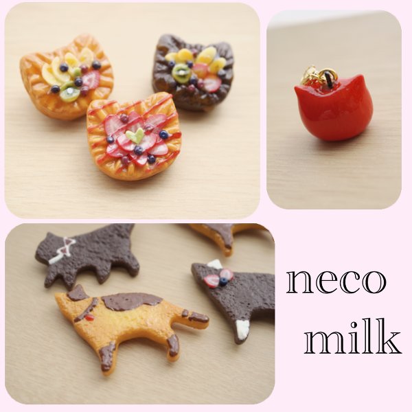 「necomilk」猫の形をしたスイーツデコ雑貨=ニャンフェス実行委員会提供