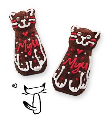 「焼菓子工房Ban&MYU」猫型チョコレートブラウニー。