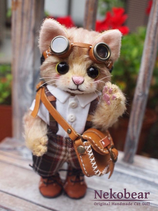 「ネコベア」オリジナルハンドメイドの猫のテディベア=ニャンフェス実行委員会提供