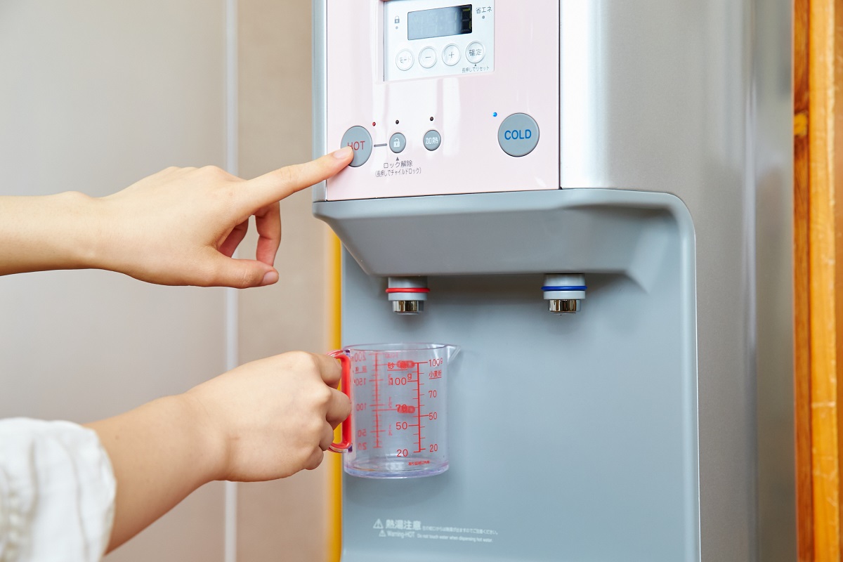 ボタン一つで熱湯が出るので便利