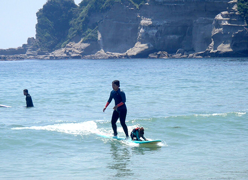 一緒に波乗るのは最高!