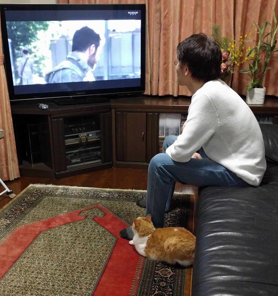 映画鑑賞中のおちび