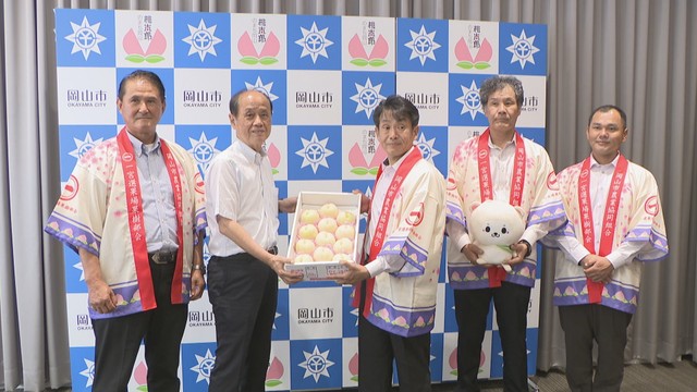 ｢白皇Ⓡ｣の生産者らが大森雅夫市長を表敬訪問 岡山市役所