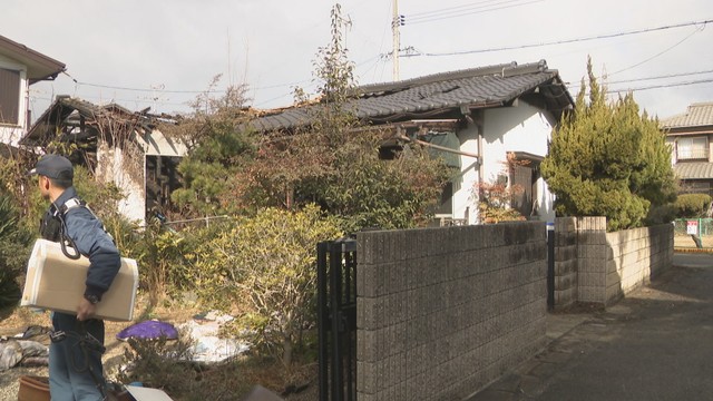 全焼した住宅　岡山・中区山崎