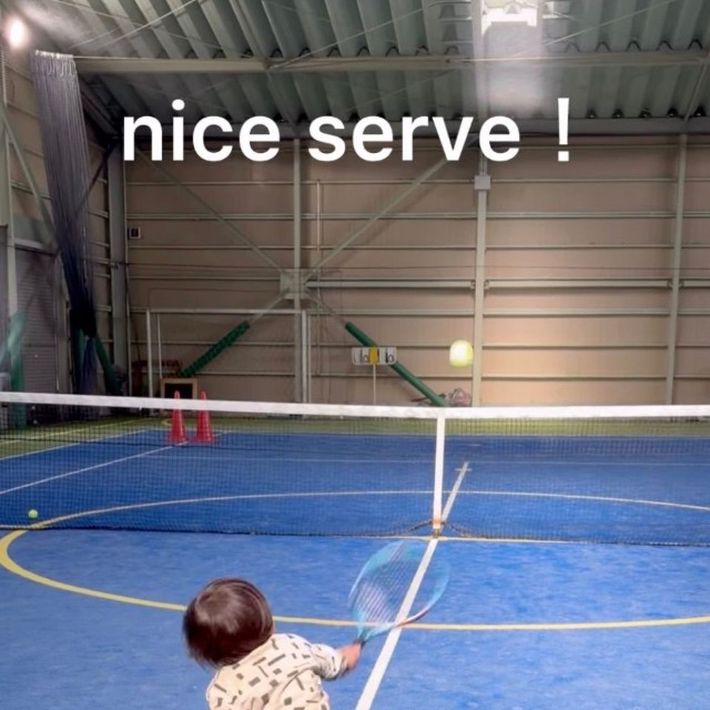 兄を見ていつの間にか覚えたサーブ！（提供：@han10_tennisさん）