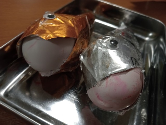 口から浮袋が飛び出てるのがリアルです（カニ軍艦太郎さん提供）