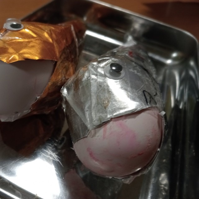 口から浮袋が飛び出てるのがリアルです（カニ軍艦太郎さん提供）