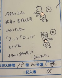 丁寧なイラストと観察メモ。見るだけで笑顔になれる連絡帳の一コマ／Naokoさん（@suikoro_22）提供
