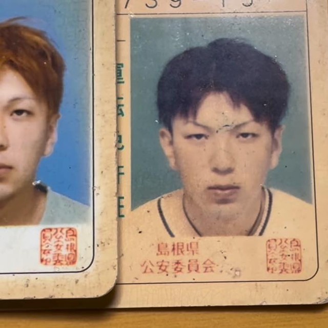 30年後の表情は…免許証写真の変遷が話題に /Ohishiさん（@tyatyamaru_jijimaru_warabi）提供